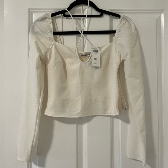Abercrombie white long sleeve tie top NWT - Picture 2 of 5